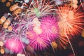 Abstract Background With colorful Fireworks background. Many colorful Background of new year day celebration Royalty Free Stock Photo