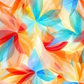 Abstract background with colorful floral leaves in translucent geometries (tiled)