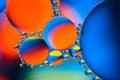 Abstract background with colorful gradient colors. Oil drops in water abstract psychedelic pattern image. Water bubbles abstract