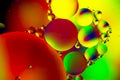 Abstract background with colorful gradient colors. Oil drops in water abstract psychedelic pattern image. Water bubbles abstract Royalty Free Stock Photo