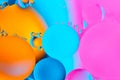 Abstract background with colorful gradient colors. Oil drops in water abstract psychedelic pattern image. Pastel colored
