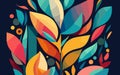 Abstract background with colorful gradient leaves. floral decorative vector illustration, graphic design, generative ai Royalty Free Stock Photo