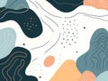 Abstract background with colorful hand drawn waves and spots. Vector illustration. Royalty Free Stock Photo