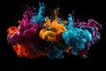 Abstract background with colorful ink drops floating in water Royalty Free Stock Photo