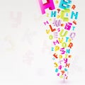 Abstract background with colorful letters