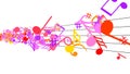 Abstract Background with Colorful Music notes. Royalty Free Stock Photo