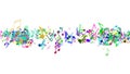 Abstract Background with Colorful Music notes. Royalty Free Stock Photo