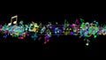 Abstract Background with Colorful Music notes. Royalty Free Stock Photo