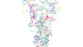 Abstract Background with Colorful Music notes. Royalty Free Stock Photo