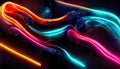 abstract background of colorful neon lights on a black background, close up Royalty Free Stock Photo