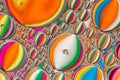 Abstract background of colorful oil drops on water Royalty Free Stock Photo