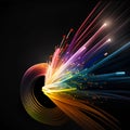 abstract background with colorful optical fibers. 3d rendering, illustration Royalty Free Stock Photo