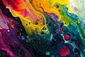 abstract background of colorful paint, with bubbles rising to the surface Royalty Free Stock Photo