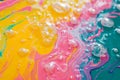 abstract background of colorful paint, with bubbles rising to the surface Royalty Free Stock Photo