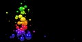 Abstract background with colorful spheres on black