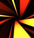 Abstract background with colorful spinning orange and yellow helix, 3D. Print. Endless hypnotic rotation of curved lines