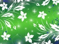 Abstract green background with floral shapes