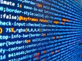 Abstract background of computer source code. Javascript abstract computer script, random parts of program code. Modern