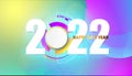 Background concept happy new year 2022 beautiful colorful connection digital geometric lines on design,vector