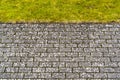 Abstract background with concrete pathway and green grass Royalty Free Stock Photo