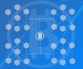 Abstract Background Connected Blocks Bitcoin on Blue Gradients