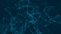 Abstract background with connecting dots and lines. Distribution of triangular shapes in space. 3D rendering Royalty Free Stock Photo