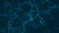 Abstract background with connecting dots and lines. Distribution of triangular shapes in space. 3D rendering Royalty Free Stock Photo