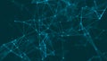 Abstract background with connecting dots and lines. Distribution of triangular shapes in space. 3D rendering Royalty Free Stock Photo