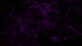 Abstract background with connecting dots and lines. Distribution of triangular shapes in space. 3D rendering Royalty Free Stock Photo
