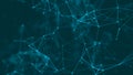 Abstract background with connecting dots and lines. Distribution of triangular shapes in space. 3D rendering Royalty Free Stock Photo