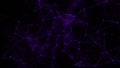 Abstract background with connecting dots and lines. Distribution of triangular shapes in space. 3D rendering Royalty Free Stock Photo