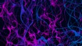 Abstract background with connecting dots and lines. Network connection structure. Plexus effect. 3d. Royalty Free Stock Photo