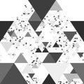 Abstract background containing a large number of triangles of different sizes and brightness. Blackandwhite illustration