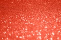 Abstract background in coral color. Glitter bokeh background. Main trend concept. Festive backdrop for your projects