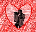 Abstract background couple kissing