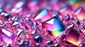 Abstract background with crystal diamonds in pink pearl color. Bright rainbow refraction. Glass crystal holographic background Royalty Free Stock Photo