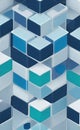 Abstract background of cube blocks wall stacking blue, light blue design for cubic wallpaper background .