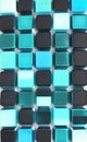Abstract background of cube blocks wall stacking blue, light blue design for cubic wallpaper background .