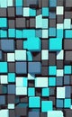 Abstract background of cube blocks wall stacking blue, light blue design for cubic wallpaper background .