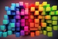 Abstract background of cube blocks wall stacking design Royalty Free Stock Photo