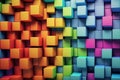 Abstract background of cube blocks wall stacking design Royalty Free Stock Photo