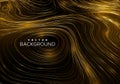 Abstract background with curled linear golden pattern.