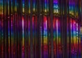 Abstract background curtain with decorative bands of colored shiny rain