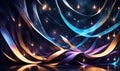 Abstract background with curved lines and glowing lights. 3d illustration Royalty Free Stock Photo