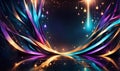 Abstract background with curved lines and glowing lights. 3d illustration Royalty Free Stock Photo