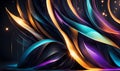 Abstract background with curved lines and glowing lights. 3d illustration Royalty Free Stock Photo