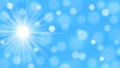 Abstract Sun Rays and Bokeh in Blue Sky Background Royalty Free Stock Photo