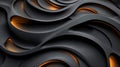Abstract background 3D art concepts, simple wavy black shapes, modern abstract art Royalty Free Stock Photo