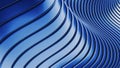 Abstract background, 3d blue color wavy stripes pattern, interesting striped wallpaper Royalty Free Stock Photo