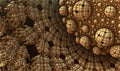 Abstract background 3D, fantastic gold shapes